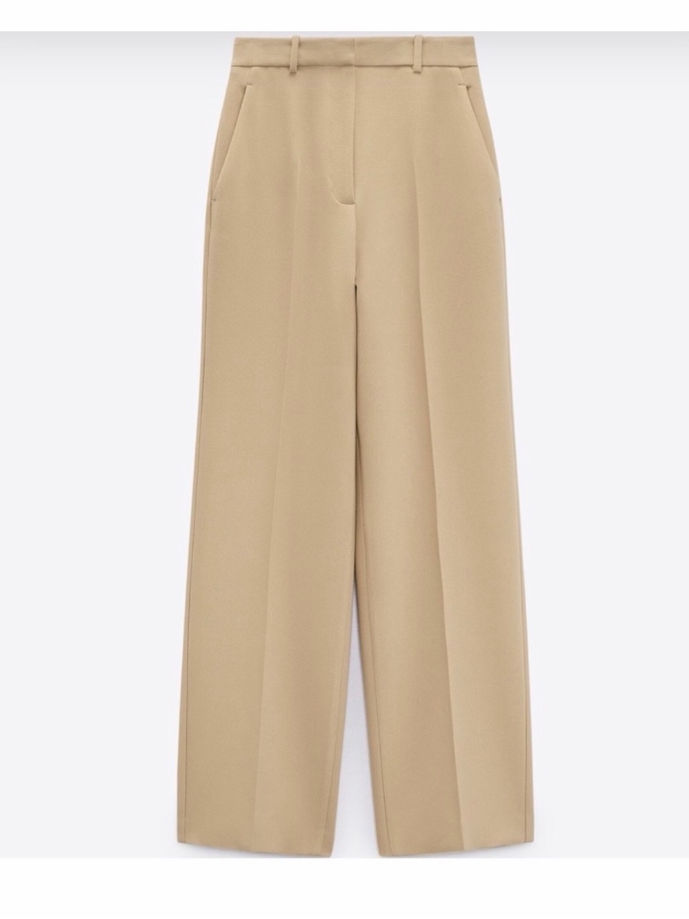 ZARA Wide-Leg Trousers in Beige